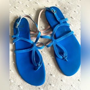 Stuart Weitzman blue flat sandals